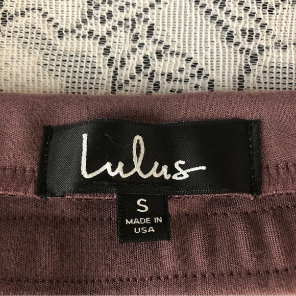 NWT - Lulu's Plum Colored Off the Shoulder Mini Dress w/ Flutter Sleeves. Size S - Picture 7 of 10